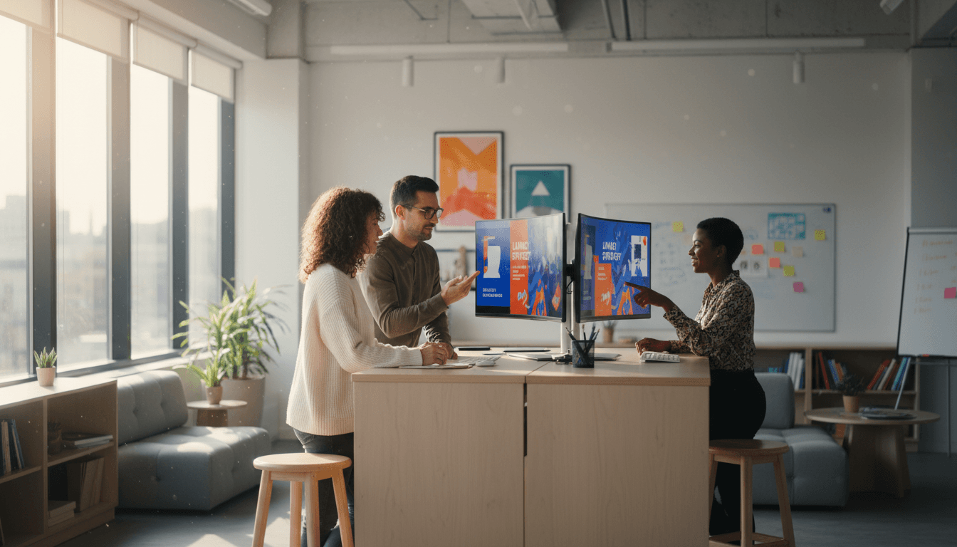 Marketing team collaborating on campaign strategy in Zagreb office